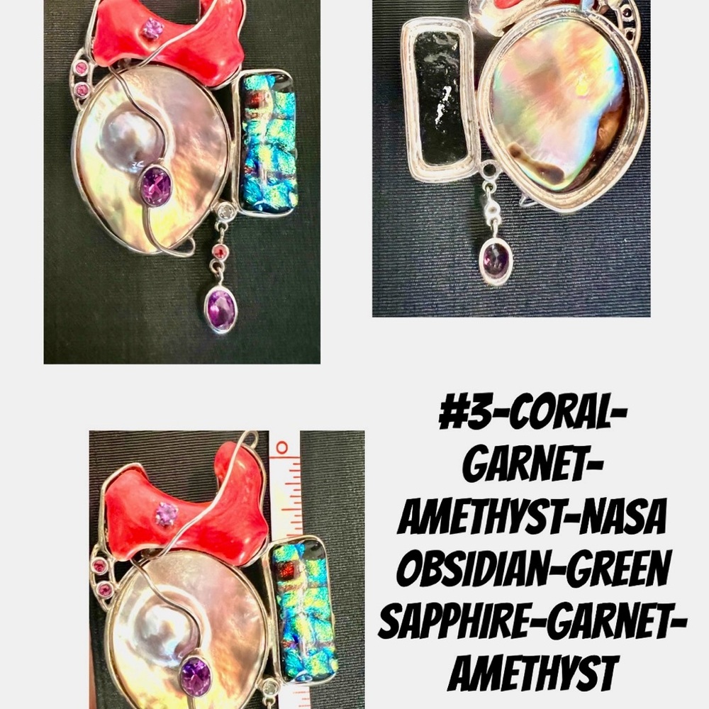 Semi Precious stones Pendant New w/o tags